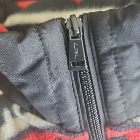 Lauren Ralph Lauren Geometric Print Fleece & Cable Knit Sweater Size L - Picture 3 of 13